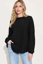 Basic Bae Full Size Ribbed Round Neck Long Sleeve T-Shirt - 6i6