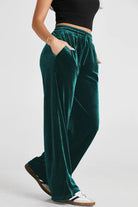 Drawstring Wide Leg Active Pants - 6i6