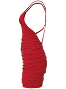 Glitter Double Spaghetti Straps Mini Dress - 6i6