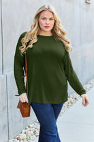 Basic Bae Full Size Round Neck Dropped Shoulder T-Shirt - 6i6