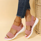 Rubber Open Toe Low Heel Sandals - 6i6