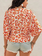 Printed Half Sleeve Blouse - 6i6